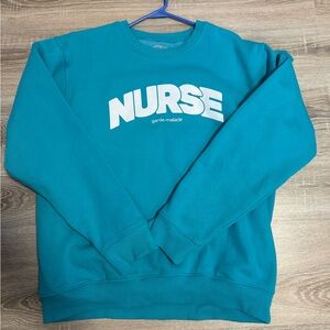 NURSE Teal Crewneck Sweatshirt - GARDE- MALADE